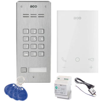 ZESTAW DOMOFONOWY ACO FAM-P-1NPZSACC NT + UNIFON UP800 + ZASILACZ NA SZYNĘ DIN 15V + CDN-USB
